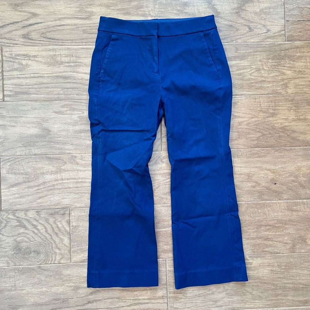 J.Crew Factory Pants Women's Size 2P Petite Kelsey Flare Navy Blue Cropped